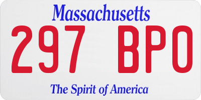 MA license plate 297BP0