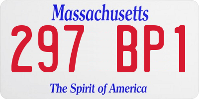 MA license plate 297BP1