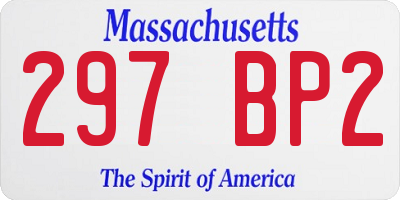 MA license plate 297BP2