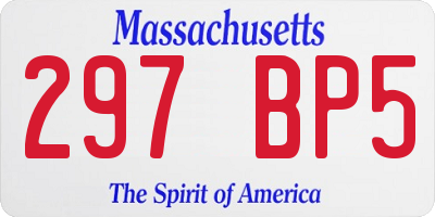 MA license plate 297BP5