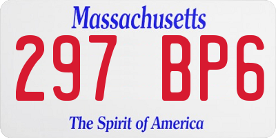 MA license plate 297BP6