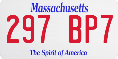 MA license plate 297BP7
