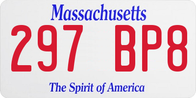 MA license plate 297BP8