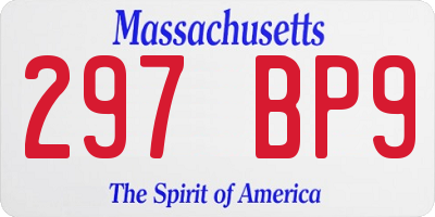 MA license plate 297BP9