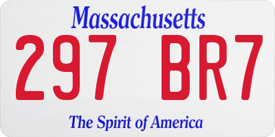 MA license plate 297BR7