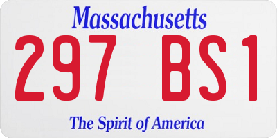 MA license plate 297BS1