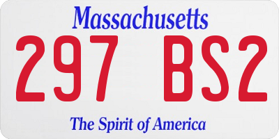 MA license plate 297BS2