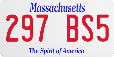 MA license plate 297BS5