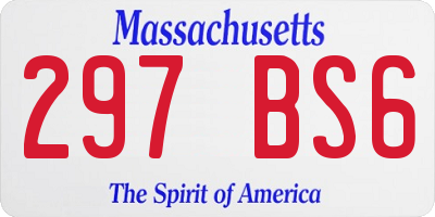 MA license plate 297BS6