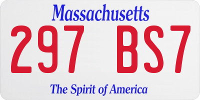 MA license plate 297BS7