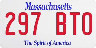 MA license plate 297BT0
