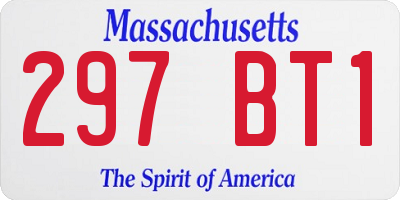 MA license plate 297BT1