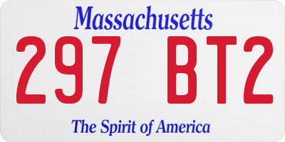 MA license plate 297BT2