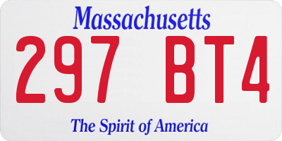 MA license plate 297BT4
