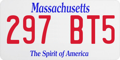 MA license plate 297BT5