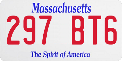 MA license plate 297BT6