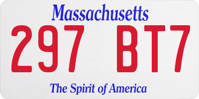 MA license plate 297BT7