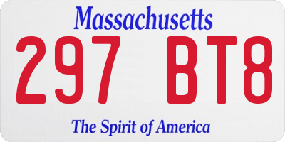 MA license plate 297BT8