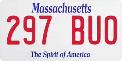 MA license plate 297BU0