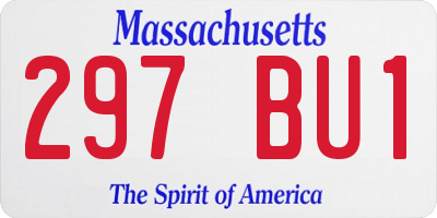 MA license plate 297BU1