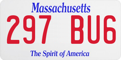 MA license plate 297BU6
