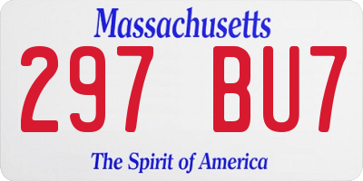 MA license plate 297BU7