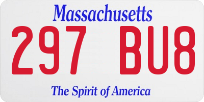 MA license plate 297BU8