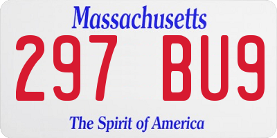 MA license plate 297BU9