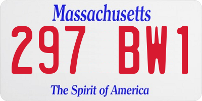 MA license plate 297BW1
