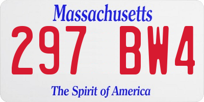 MA license plate 297BW4