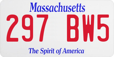 MA license plate 297BW5
