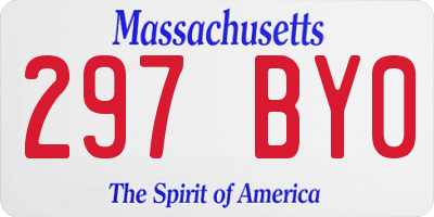 MA license plate 297BY0