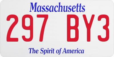 MA license plate 297BY3