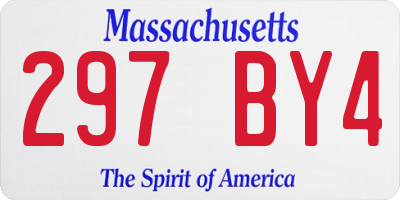 MA license plate 297BY4