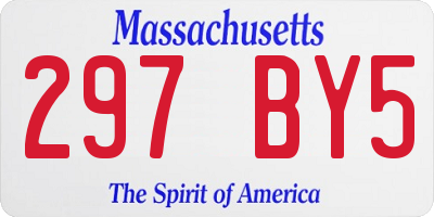 MA license plate 297BY5