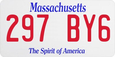 MA license plate 297BY6