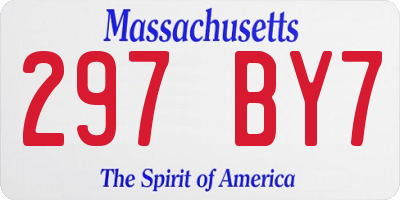 MA license plate 297BY7