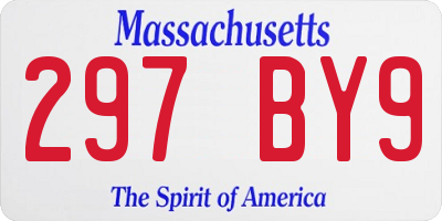 MA license plate 297BY9