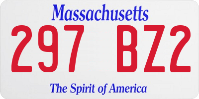 MA license plate 297BZ2