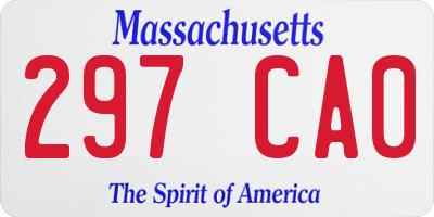 MA license plate 297CA0