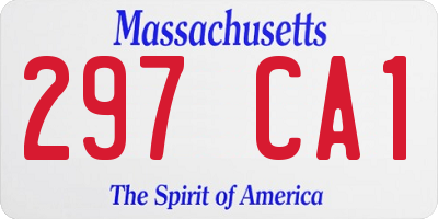 MA license plate 297CA1