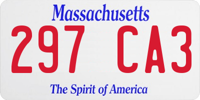 MA license plate 297CA3
