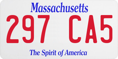MA license plate 297CA5