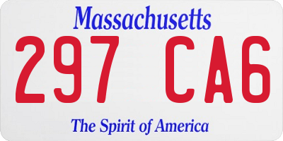 MA license plate 297CA6