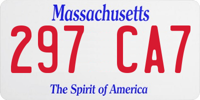 MA license plate 297CA7