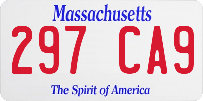 MA license plate 297CA9