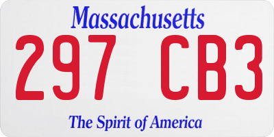 MA license plate 297CB3
