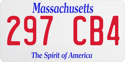 MA license plate 297CB4