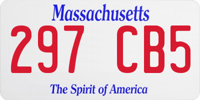 MA license plate 297CB5