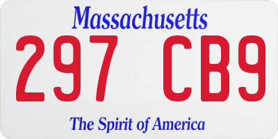 MA license plate 297CB9